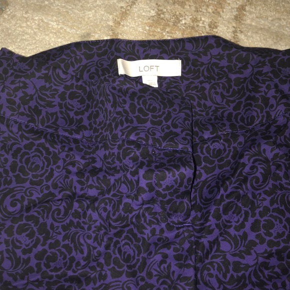 Loft purple and black print pants. - Picture 2 of 2